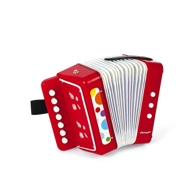 janod-confetti-akkordeon-j07620-rot-kinder-musikinstrument-mit-gurt image 1