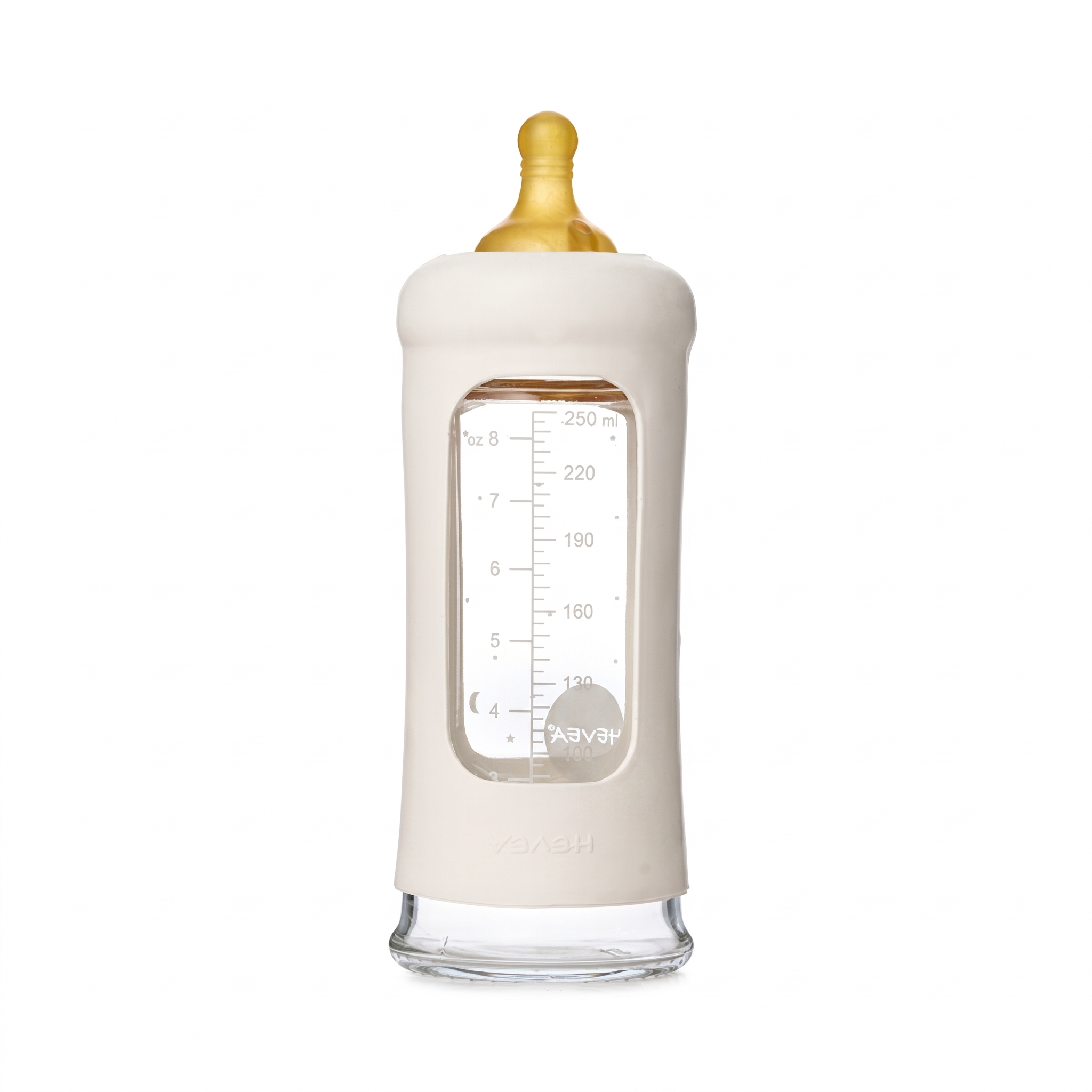 hevea-weithals-baby-glasflasche-250ml-mit-h-lle image 1