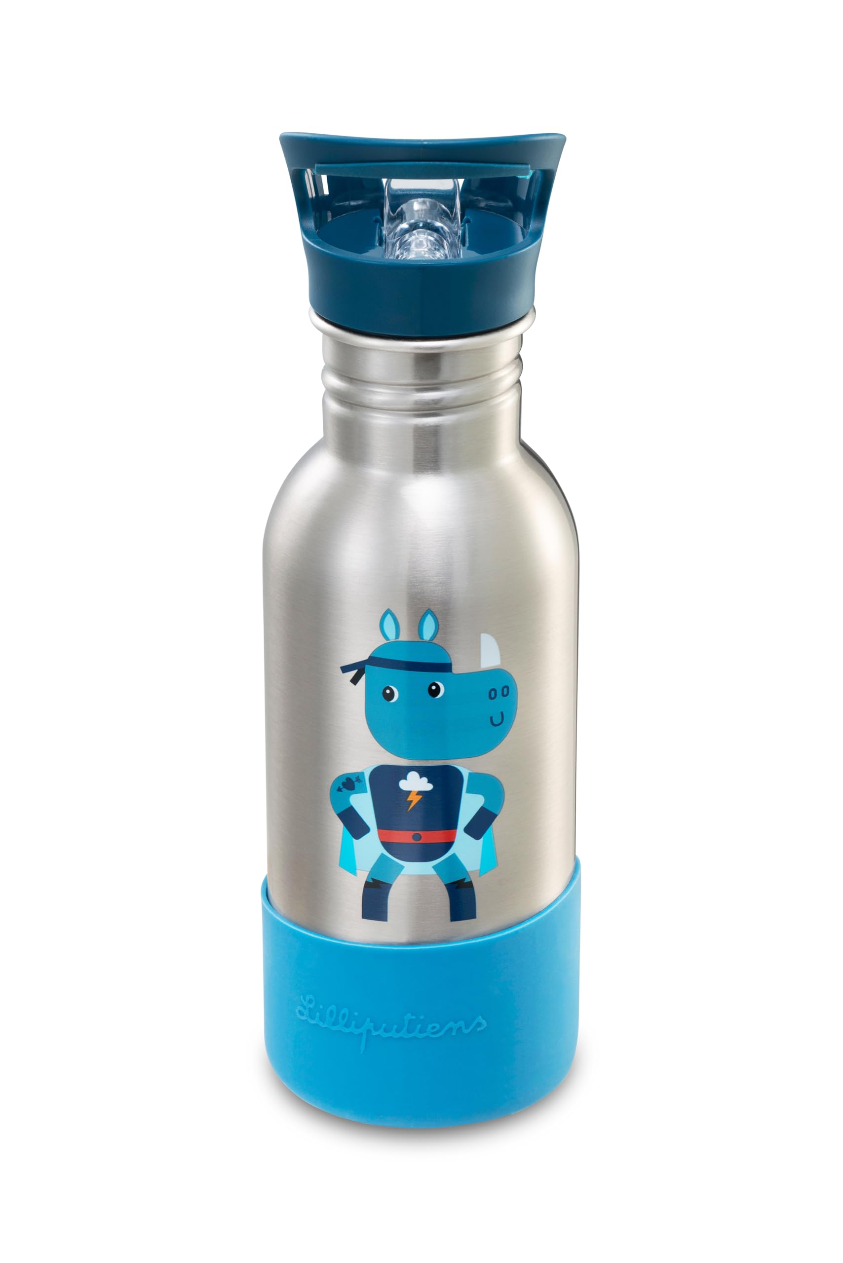 lilliputiens-trinkflasche-edelstahl-600-ml-magic-joe-mit-strohhalm image 7