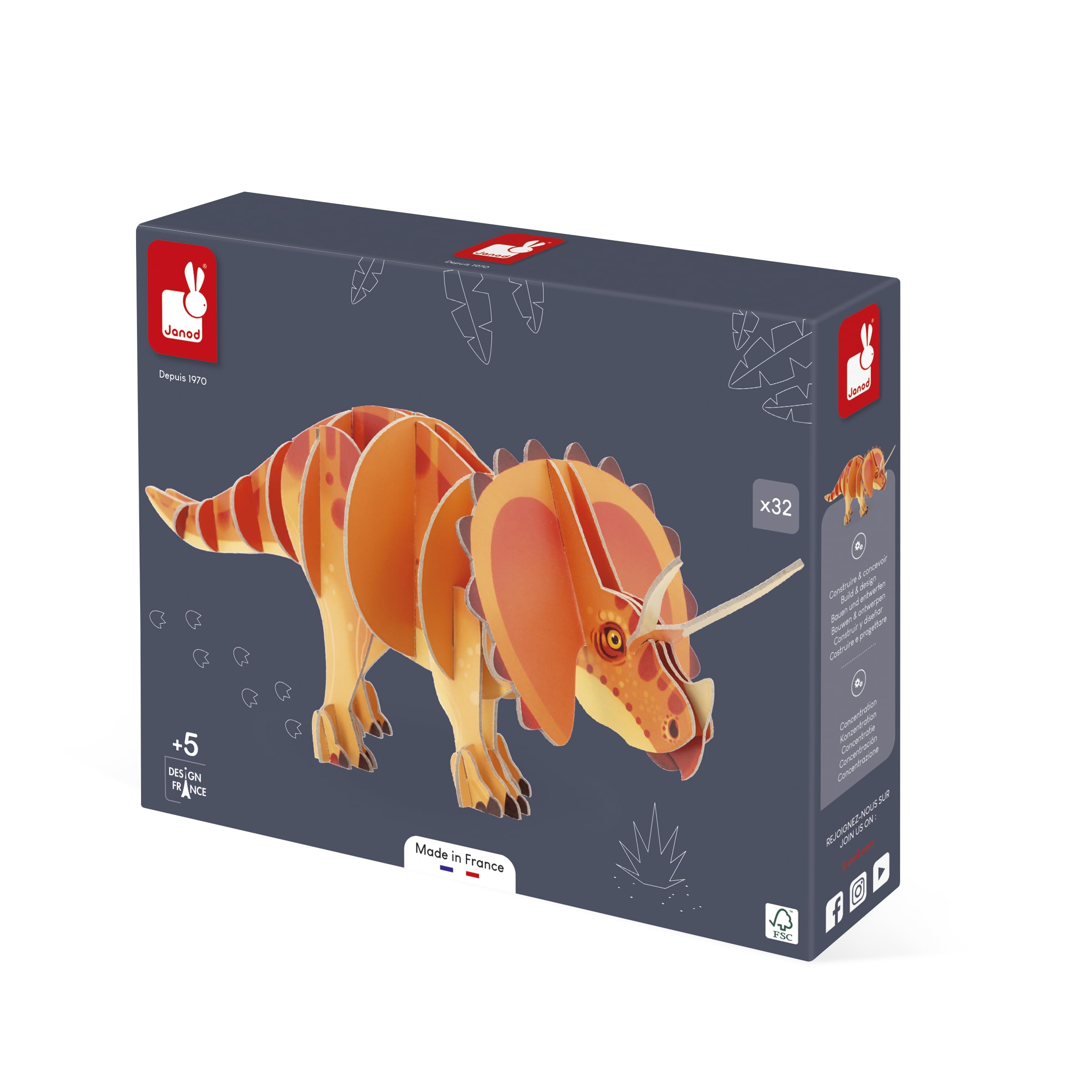 janod-3d-kinderpuzzle-triceratops-32-teile-j05838-fsc-pappe-ab-5-jahren image 3