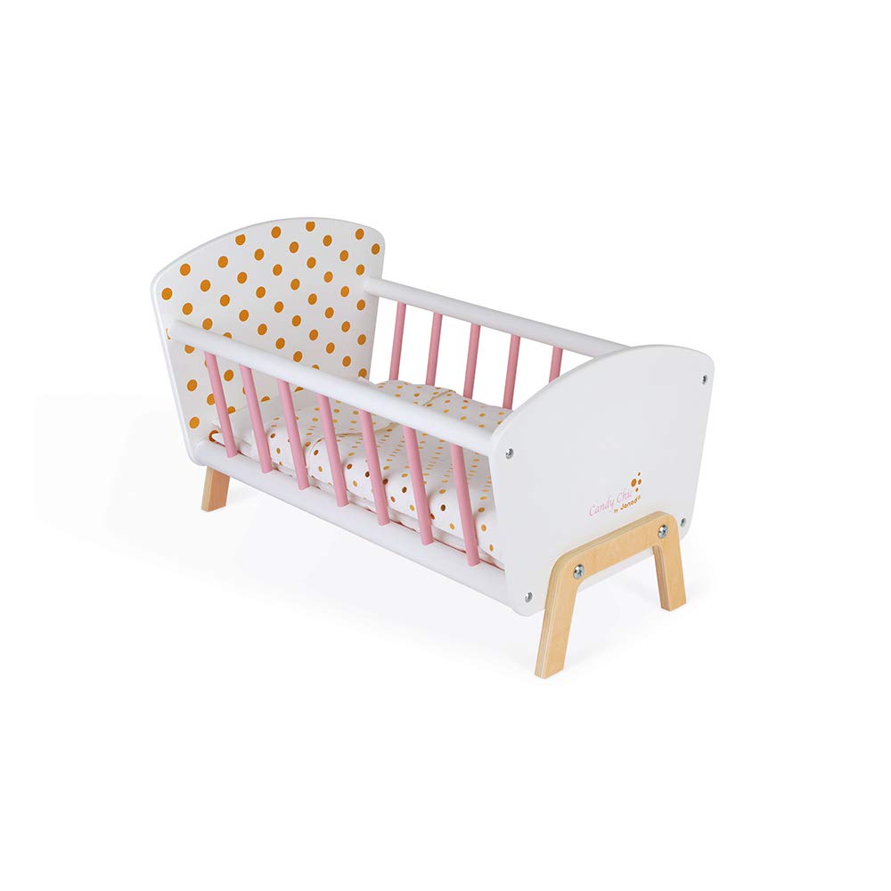 janod-puppenbett-candy-chic-holz-mit-bettset-bis-42-cm-j05889 image 1