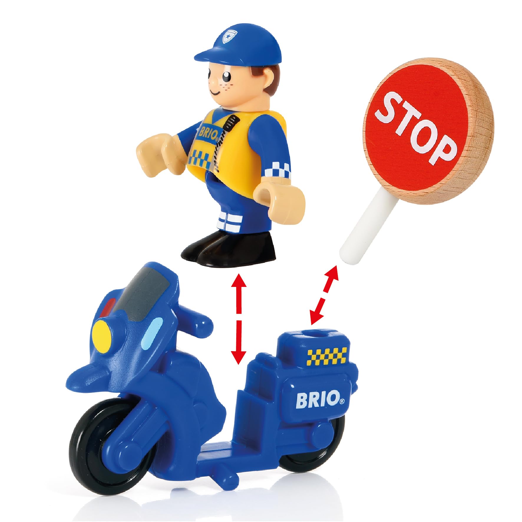 brio-world-gro-es-polizeieinsatz-set-34-teile-holzeisenbahn-mit-lok-blaulicht-un image 8