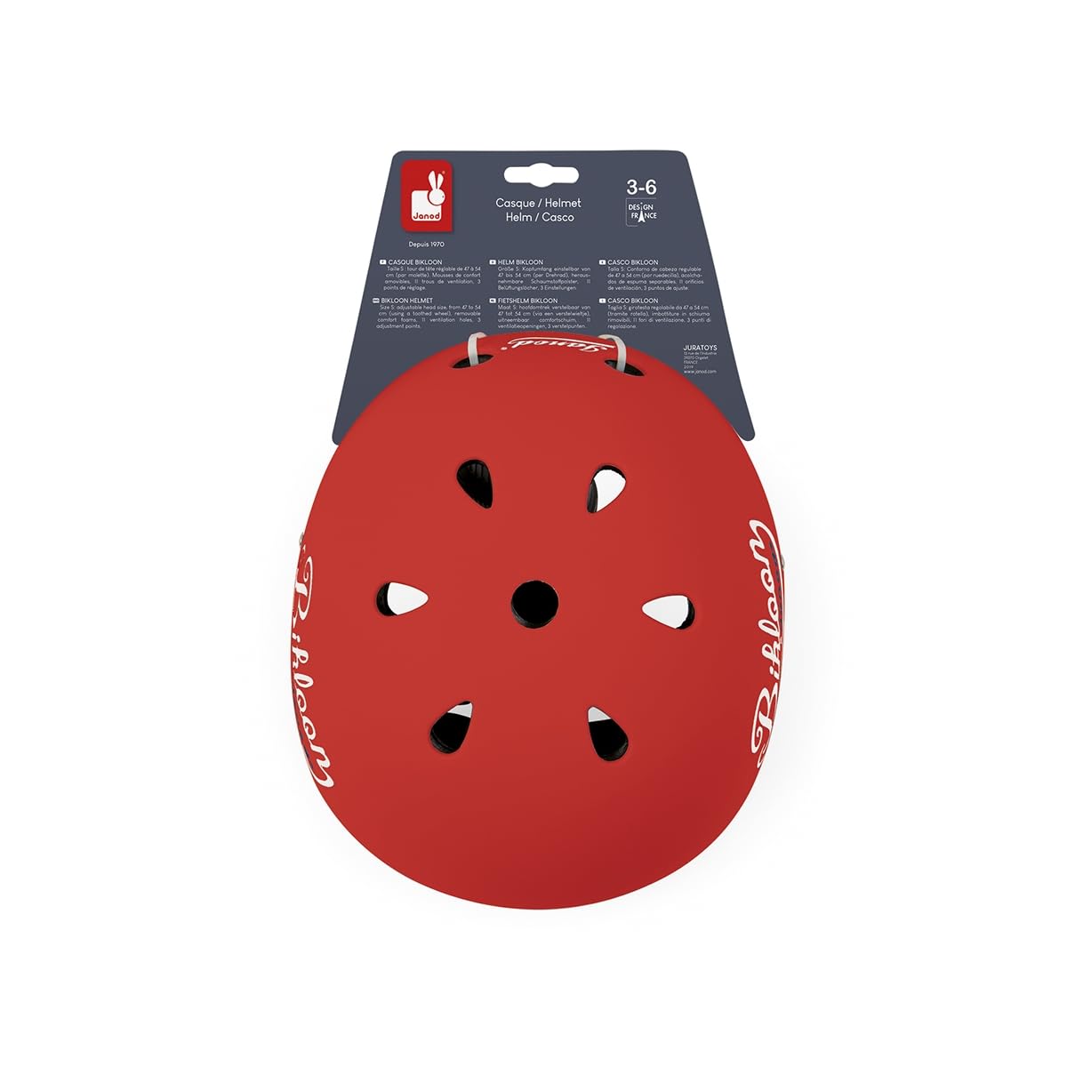 janod-bikloon-j03270-kinder-fahrradhelm-gr-e-s-rot-47-54-cm image 2