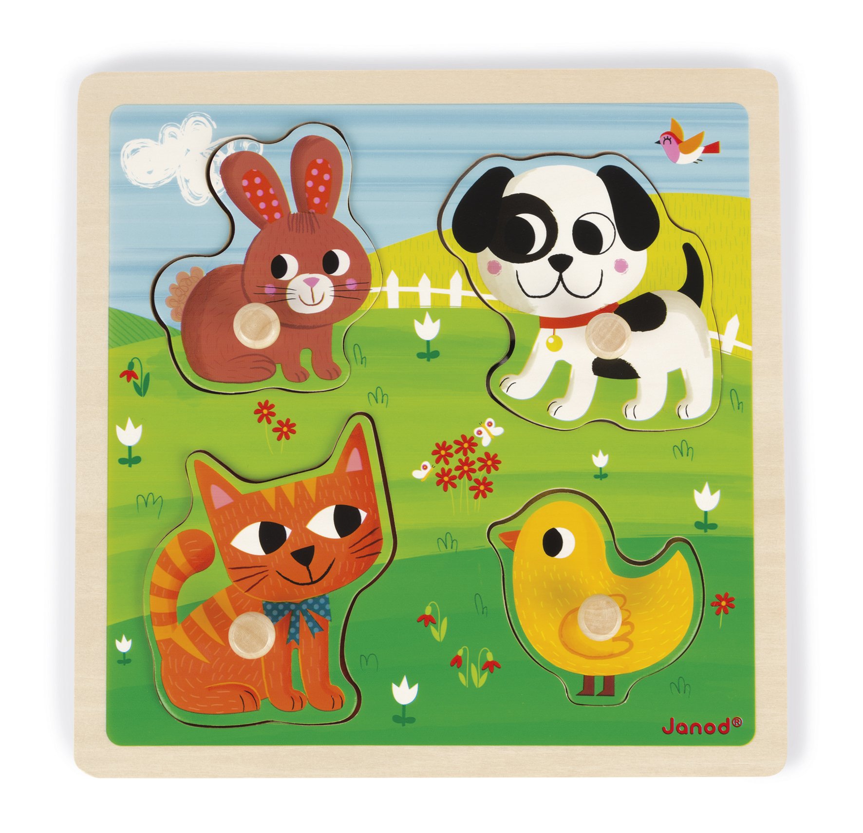 janod-tast-puzzle-meine-ersten-tiere-holz-4-teile-ab-12-monaten image 4