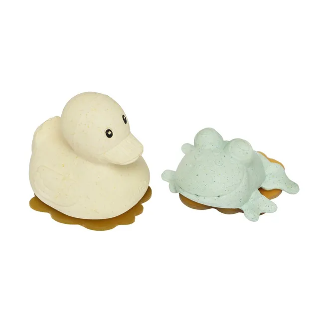 hevea-squeeze-n-splash-badespielzeug-geschenkset-ente-frosch image 1