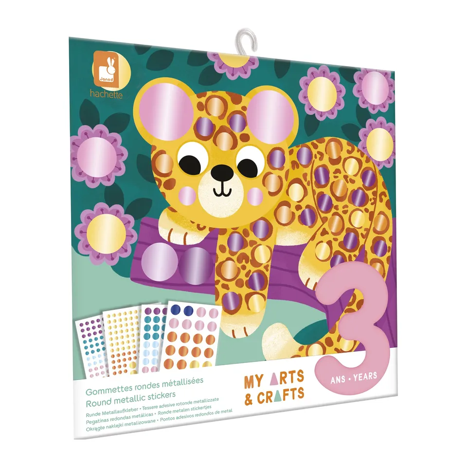 janod-metallic-sticker-kreativset-4-tierbilder-ab-3-jahren image 1